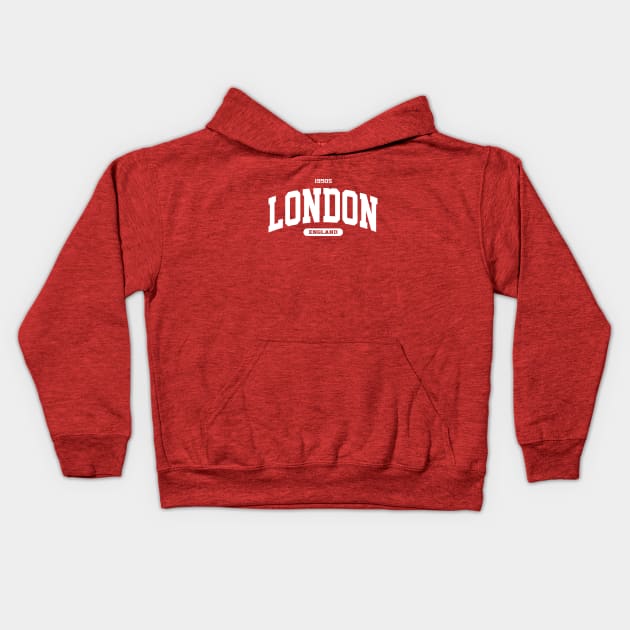 London England College Style 1950s Kids Hoodie by Aspita